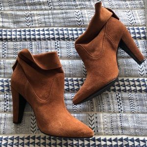 Schutz Dalya Brown Suede Booties